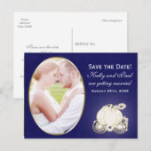 シンデレラ王室のブルー金ゴールドキャリッジ写真はがき 案内ポストカード (正面/裏面)