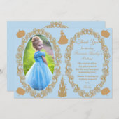 シンデレラ誕生日パーティー写真ありがとう 招待状 (正面/裏面)