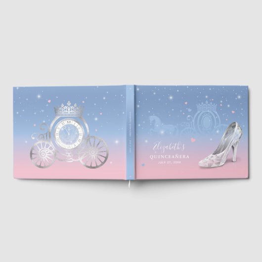 シンデレラ シューズ ライトブルー&ピンク キンセアニエラ ゲストブック (全面)