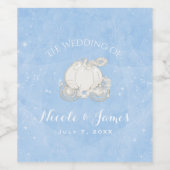 シンデレラ スパークル キャリッジ ゴールド ブルー カスタム ワイン ワインラベル (シングルラベル)