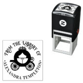 シンデレラ　パンプキン　馬車　図書館　本　名前 セルフインキングスタンプ (インサイチュ)
