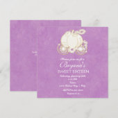 シンデレラ パープルプリンセス カート 招待状 (正面/裏面)