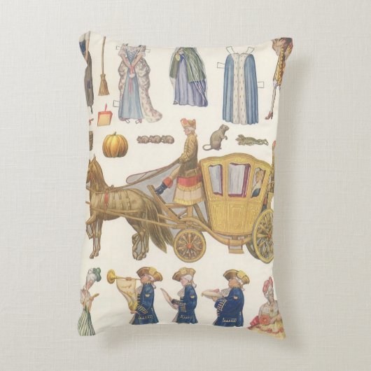 シンデレラ、ヴィンテージビクトリアン紙ドール玩具 アクセントクッション (裏面(縦))