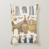 シンデレラ、ヴィンテージビクトリアン紙ドール玩具 アクセントクッション (正面(垂直))