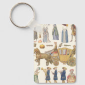 シンデレラ、ヴィンテージビクトリアン紙ドール玩具 キーホルダー (正面)