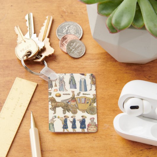 シンデレラ、ヴィンテージビクトリアン紙ドール玩具 キーホルダー (デスク)