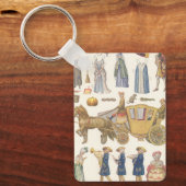 シンデレラ、ヴィンテージビクトリアン紙ドール玩具 キーホルダー (正面)