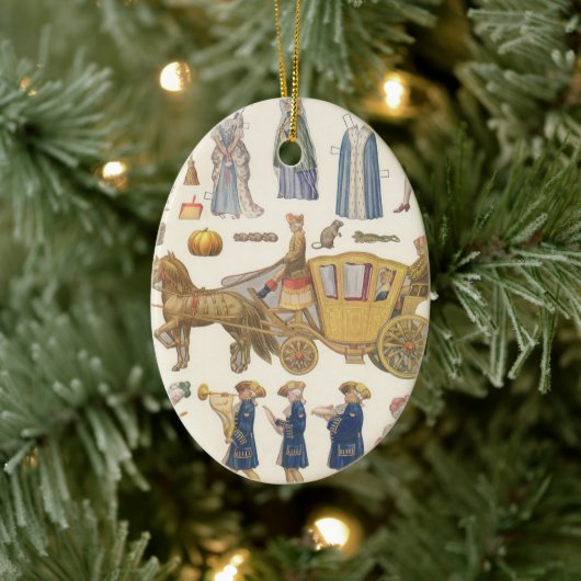 シンデレラ、ヴィンテージビクトリアン紙ドール玩具 セラミックオーナメント (ツリー)