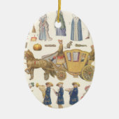 シンデレラ、ヴィンテージビクトリアン紙ドール玩具 セラミックオーナメント (正面)