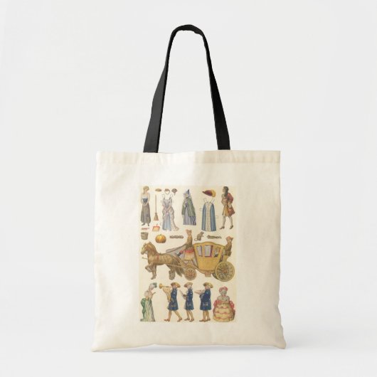 シンデレラ、ヴィンテージビクトリアン紙ドール玩具 トートバッグ (正面)