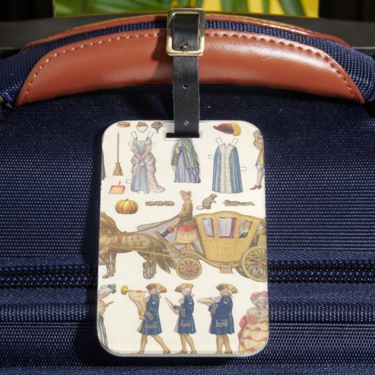 シンデレラ、ヴィンテージビクトリアン紙ドール玩具 ラゲッジタグ (正面インサイチュ2)