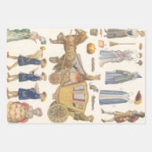 シンデレラ、ヴィンテージビクトリアン紙ドール玩具 ラッピングペーパーシート (正面3)