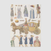 シンデレラ、ヴィンテージビクトリアン紙ドール玩具 薄葉紙 (正面)