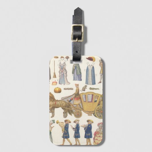 シンデレラ、ヴィンテージ ビクトリアン ペーパー ドール おもちゃ ラゲッジタグ (正面縦)