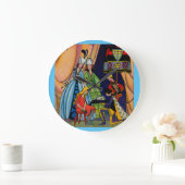 シンデレラ、王子とガラスの上ぐつ ラージ壁時計 (ホーム)