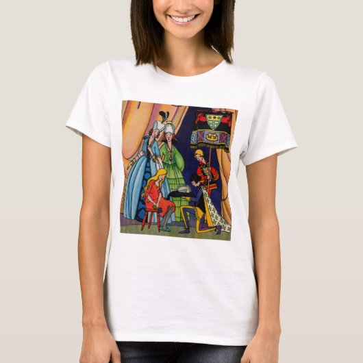 シンデレラ、王子、ガラスの靴 Tシャツ (正面)