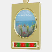 シントマールテンセントマーチン海ブルーシースケープ ゴールドプレートバナーオーナメント (左)