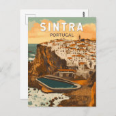 シントラポルトガルイラストレーショントラベルアートヴィンテージ ポストカード (正面/裏面)