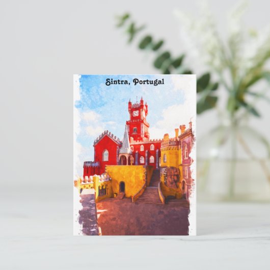 シントラポルトガルシティウォーターカラー ポストカード (スタンド正面)