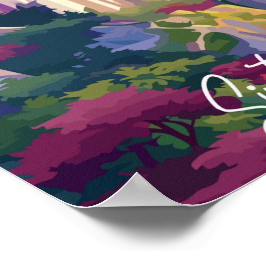 シントラポルトガルヴィンテージトラベルプレイスイラストレーション ポスター (角)