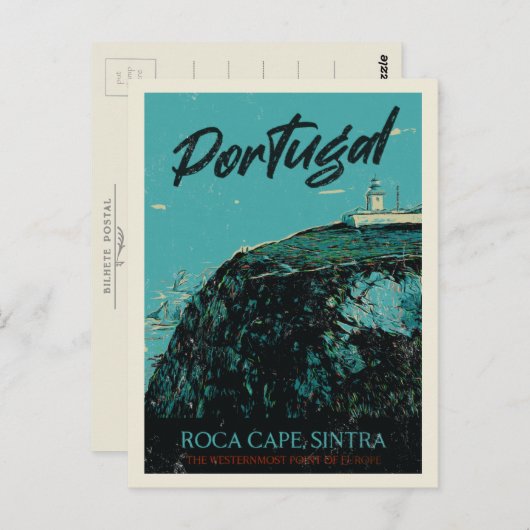 シントラロカケープイラストレーションポルトガル ポストカード (正面/裏面)