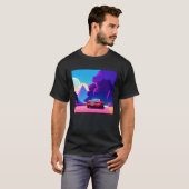 シントン波の車を超えて逆波未来サイファイ Tシャツ (正面フル)