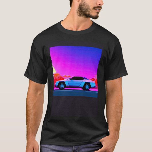 シントン波の車を超えて逆波未来サイファイ Tシャツ (正面)