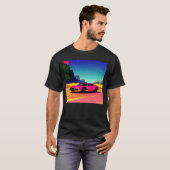 シントン波の車を超えて逆波未来サイファイ Tシャツ (正面フル)