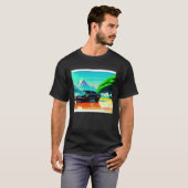 シントン波の車を超えて逆波未来サイファイ Tシャツ (正面フル)