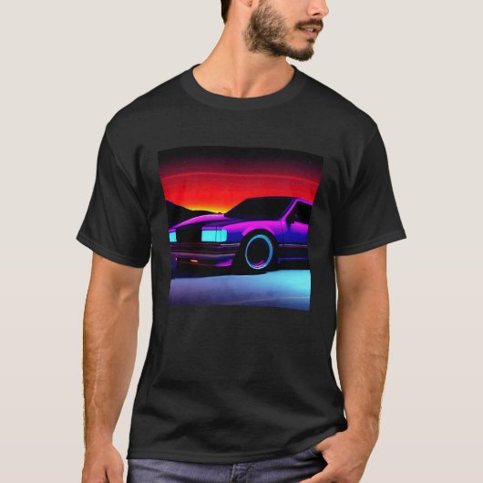 シントン波の車を超えて逆波未来サイファイ Tシャツ (正面)