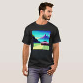 シントン波の車を超えて逆波未来サイファイ Tシャツ (正面フル)
