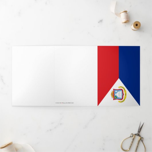 シント・マールテン国旗 三つ折りカード (外部)