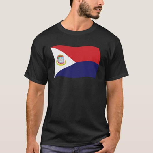 シント・マールテン島の旗のTシャツ Tシャツ (正面)