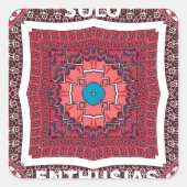 シンド伝統的ィカルチャーアジュラクパターンアートプリント スクエアシール (正面)