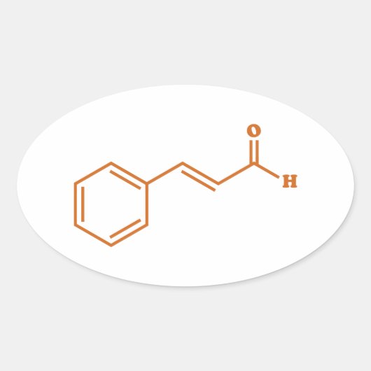 シンナムアルデヒド分子化学式 楕円形シール (正面)