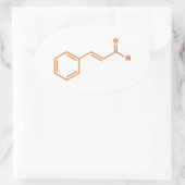 シンナムアルデヒド分子化学式 楕円形シール (バッグ)