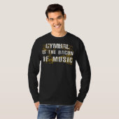 シンバルでビートをヒット：音楽のベーコンTee! Tシャツ (正面フル)