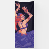 シンバルとのジプシーの種族のダンサーのダンス 横断幕 (縦)