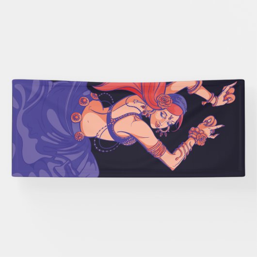 シンバルとのジプシーの種族のダンサーのダンス 横断幕 (横)