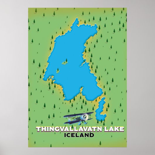 シンバルラバタン湖アイスランドの旅行マップ ポスター (正面)