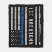 シンパーソナライズされたブルーライン警察フリースブランケット フリースブランケット (正面)