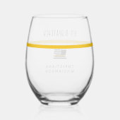 シンパーソナライズされた金ゴールド線フラグ911ディスパッチャ ステムなしワイングラス (裏面)