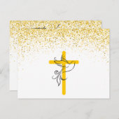 シンファティ葬儀サンキューカード – クロスアンドドーブ ポストカード (正面/裏面)