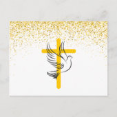 シンファティ葬儀サンキューカード-フェイクグリッター ポストカード (正面)