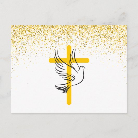 シンファティ葬儀サンキューカード-フェイクグリッター ポストカード (正面)