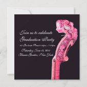 シンフォニア クラシック音楽 卒業 モノグラム バイオリン 招待状 (裏面)