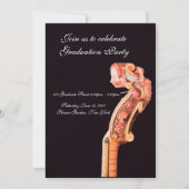 シンフォニア クラシック音楽 卒業 モノグラム ブラウン 招待状 (裏面)