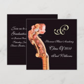 シンフォニア クラシック音楽 卒業 モノグラム 招待状 (正面/裏面)