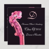 シンフォニア クラシック ミュージック 卒業 モノグラム メタル 招待状 (正面/裏面)