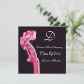 シンフォニア クラシック ミュージック 卒業 モノグラム メタル 招待状 (スタンド正面)